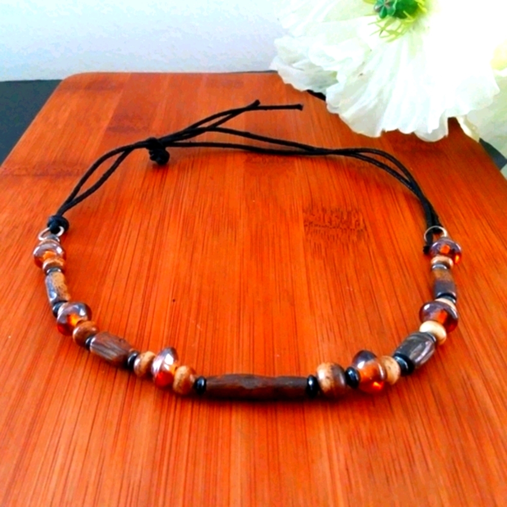 1PC Beautiful African Glass Bead Choker Necklace - Picture 7 of 9